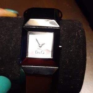 Dolce &Gabbana Black onyx and genuine leather band